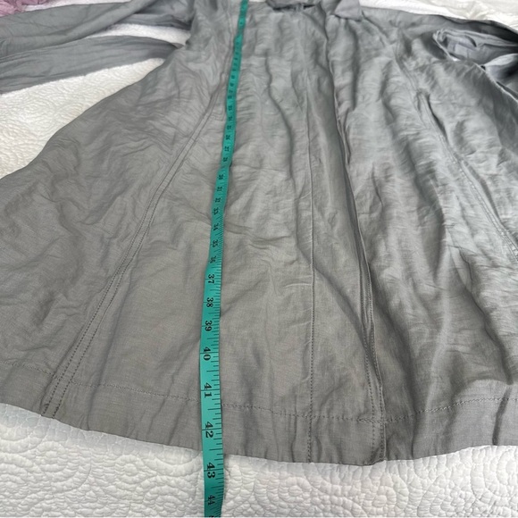 Eileen Fisher Light Gray Long Sleeve Coat - Picture 8 of 12